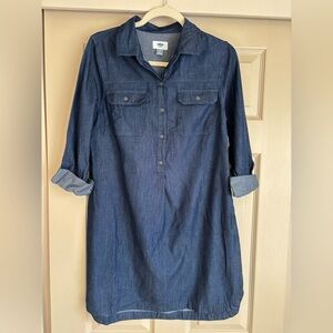 NWT Old Navy denim long sleeve light weight mini dress in S